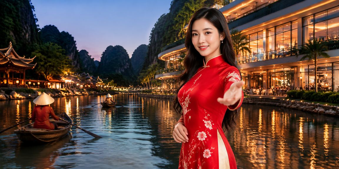 Người dùng tại Ninh Bình trong trang phục áo dài đăng ký tài khoản và nhận bonus nạp tiền